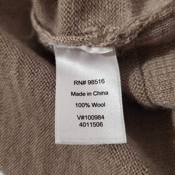 Coldwater Creek Wool Open Knit Cardigan Sweater Womens Size 2X Light Beige Tan - Picture 7 of 9